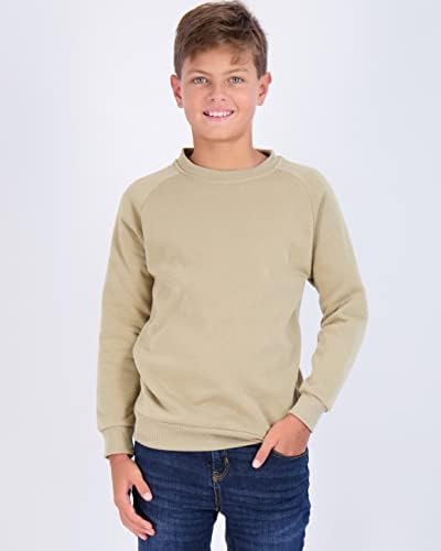 Real Essentials 3 опаковка: Младежки Мек Пуловер с кръгло деколте и дълги ръкави от руното за момчета и Момичета