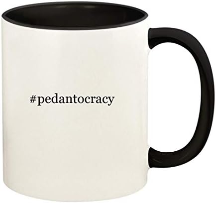Подаръци Дрънкулки #pedantocracy - Хэштег 11 грама, Керамични Цветна Дръжка и Вътрешната част на Кафе Чаши, Черна