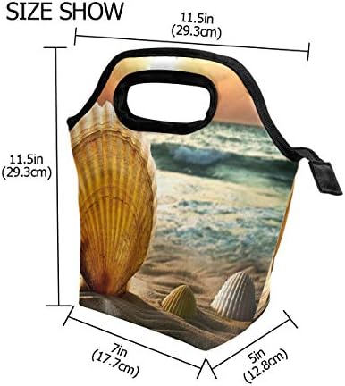 HEOEH Seashell Seaset Плажната Чанта за Обяд, Чанта-Хладилник, Чанта-Тоут, Изолирани Обяд-Апарати джоб, Чанта за Улицата,