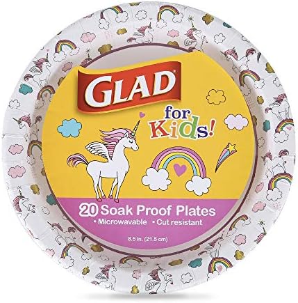 Картонени чаши Glad for Kids с единорогом, 20 парчета - 1 опаковка Бели Картонени чаши с фигура на Еднорога за деца,