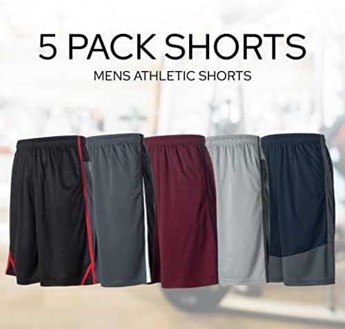 Спортни къси панталони за мъже - 5 опаковки на Мъжки спортни облекла, бързо съхнещи Баскетболни Шорти - Тренировка, Фитнес