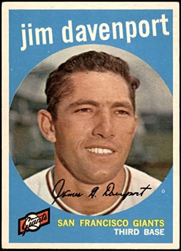 1959 Topps # 198 Джим Дейвънпорт Сан Франциско Джайентс (Бейзболна картичка) EX+ Джайентс