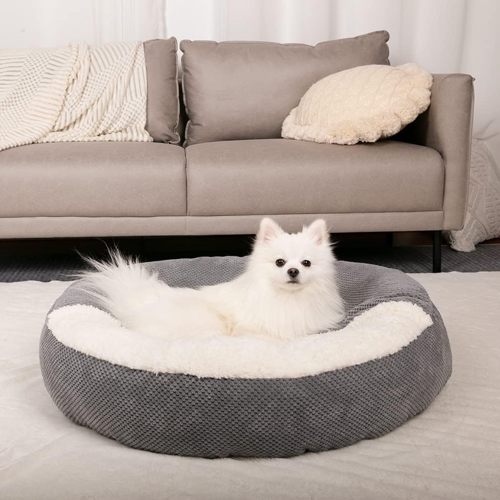 WELLYELO Легло за куче от среден размер с Приложените Одеяло, Успокояващ на Легла за кучета със Средни размери, Руното