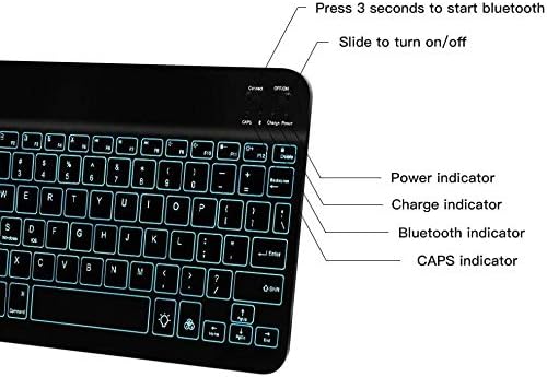 Клавиатурата на BoxWave, съвместима с Gionee P15 - Клавиатура SlimKeys Bluetooth - с подсветка, Преносима клавиатура