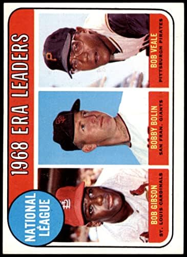 1969 Topps # 8 Лидерите на енп NL Боб Гибсън / Боби Болин / Боб Вилиците Сейнт Луис / Сан Франциско /Питсбърг Кардиналс/Джайентс/Пирати (Бейзболна карта) в Ню Йорк Кардиналс/Д