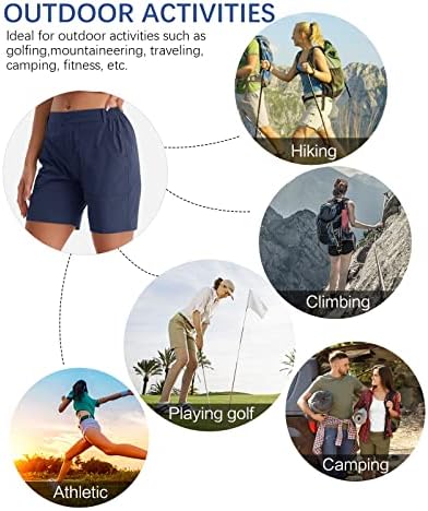 Дамски къси панталони за голф FEIXIANG, Водоустойчиви Леки Туристически Шорти, Дамски къси Панталони с Джобове за туризъм,