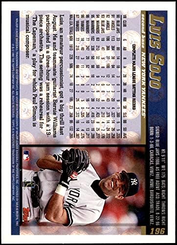 1998 Topps 196 Луис Соджо Ню Йорк Янкис (бейзболна картичка) Ню Йорк/Mount Янкис